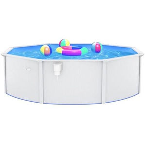 Pool mit Stahlwand Rund 460x120 cm Weiß vidaXL
