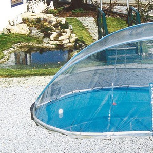 Poolverdeck KWAD Cabrio Dome Verdecke farblos (transparent) Poolplanen BxTxH: 300x490x165 cm