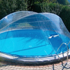 Poolverdeck KWAD Cabrio Dome Verdecke farblos (transparent) Poolplanen ØxH: 350x145 cm