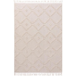 Pop Kurzflor Teppich Oyo Cream 160x230 cm - Moderner Teppich für Wohnzimmer