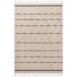Pop Kurzflor Teppich Oyo Cream 160x230 cm - Moderner Teppich für Wohnzimmer