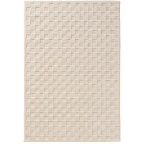 Pop Kurzflor Teppich Senna Cream 120x170 cm - Moderner Teppich für Wohnzimmer