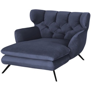 pop Longseat-Sessel Samt Caldara - blau - Materialmix - 126 cm - 94 cm - 160 cm | Möbel Kraft