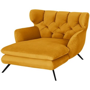 pop Longseat-Sessel Samt Caldara - gelb - Materialmix - 126 cm - 94 cm - 160 cm | Möbel Kraft