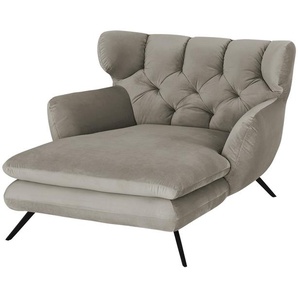 Jette Home Longseat-Sessel Samt Caldara ¦ grau ¦ Maße (cm): B: 126 H: 94 T: 160.0