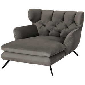 Jette Home Longseat-Sessel Samt Caldara ¦ grau ¦ Maße (cm): B: 126 H: 94 T: 160.0