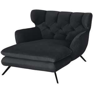 pop Longseat-Sessel Samt Caldara - schwarz - Materialmix - 126 cm - 94 cm - 160 cm | Möbel Kraft