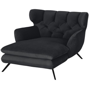 Jette Home Longseat-Sessel Samt Caldara ¦ schwarz ¦ Maße (cm): B: 126 H: 94 T: 160.0