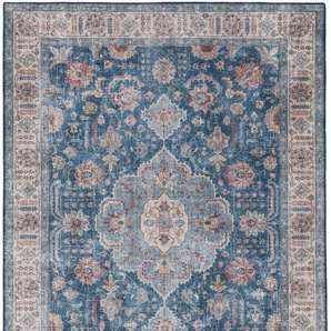 Pop Teppich Laury Blau 80x150 cm - Vintage Teppich im Used-Look