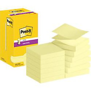Post-it Super Sticky Z-Notes Haftnotizen R330-12SSCY 76 x 76 mm 90 Blatt pro Block Gelb 12 Stück 1197178