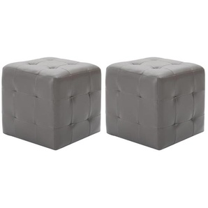 Pouf 2 Stk. Grau 30x30x30 cm Kunstleder