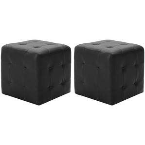 Pouf 2 Stk. Schwarz 30x30x30 cm Kunstleder