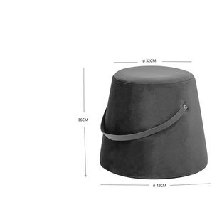 Pouf - braun - Materialmix - 42 cm - 36 cm | Möbel Kraft