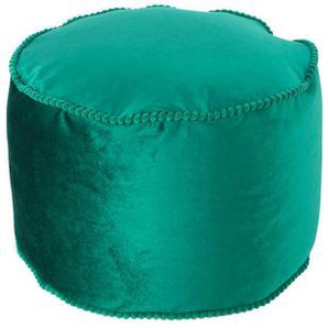 Pouf, Grün, Textil, Füllung: recyceltes Polystyrol (Eps), 47x32x47 cm, Reißverschluss, Wohnzimmer, Hocker, Poufs