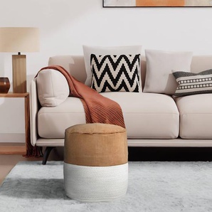 Pouf Maihar II Ø 40cm Braun