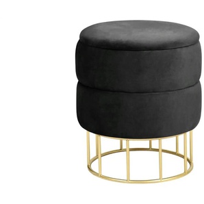 Pouf mit Stauraum Elisa ¦ schwarz ¦ Maße (cm): B: 37 H: 42  Ø: 37