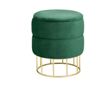 Pouf mit Stauraum - grün - Materialmix - 37.0 | Möbel Kraft