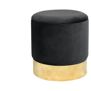 Pouf mit Stauraum - schwarz - Materialmix - 39.0 | Möbel Kraft