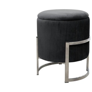 Pouf mit Stauraum - schwarz - Materialmix - 40.0 | Möbel Kraft