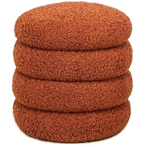 Pouf - rot - Materialmix - 40 cm - 41 cm | Möbel Kraft