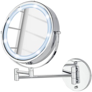 Power-Loc LED Wandspiegel 26 x 32 x 13cm Silber Stahl / Spiegelglas 26 x 32 x 13cm