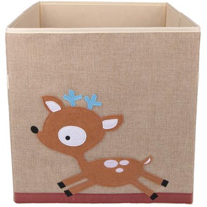 Praktische Spielzeugbox fürs Kinderzimmer, Reh, natur, 33 x 33 x 33 cm, von Bieco