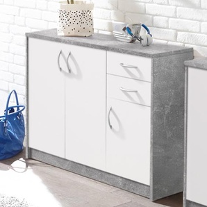 Preisbrecher Kommode Standschrank Sideboard Beistellschrank Holzkommode Schrank Olli V Beton / Weiß 150194-0004