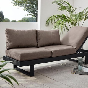 Premium-2-in-1-Sofa-Liege mit Sunbrella®-Stoff - schwarz -