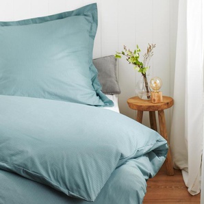Premium-Baumwoll-Bettwäsche - Blau - 100% Baumwolle - - Maße: 155 x 220 cm