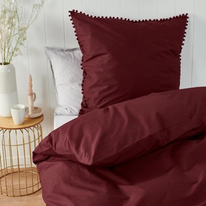 Premium-Baumwoll-Bettwäsche - dunkelrot - 100% Baumwolle - - Maße: 135 x 200 cm