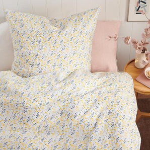 Premium-Baumwoll-Bettwäsche - gelb - 100% Baumwolle - - Maße: 155 x 220 cm
