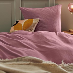 Premium-Baumwoll-Bettwäsche - Lila - 100% Baumwolle - - Maße: 135 x 200 cm