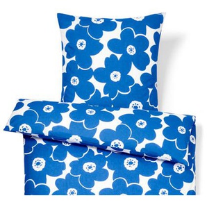 Premium-Baumwoll-Bettwäsche, Normalgröße, blau