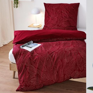 Premium-Baumwoll-Bettwäsche - rot - 100% Baumwolle - - Maße: 135 x 200 cm