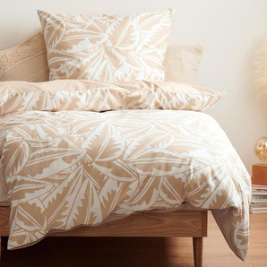 Premium-Baumwollbettwäsche - beige - 100% Baumwolle - - Maße: 155 x 220 cm