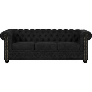 Home affaire Chesterfield-Sofa Rysum, Chesterfield-Optik, in 2 Bezugsqualitäten, 2 Ausf. schnell lieferbar