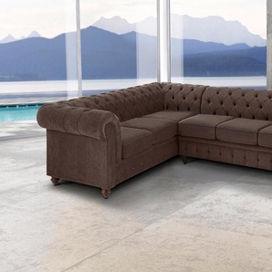 Home affaire Chesterfield-Sofa Chesterfield Ecksofa, auch in Leder L-Form, hochwertige Knopfheftung, langer Schenkel links oder rechts wählbar