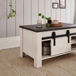 Home affaire Couchtisch SHERWOOD, modernes Holz Dekor, mit Scheunentorbeschlag aus Metall, Breite 93 cm
