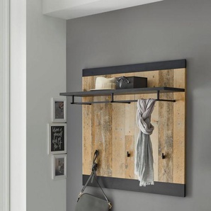 Home affaire Garderobenpaneel SHERWOOD, in modernem Holz Dekor, mit Beschlag aus Metall, Breite 92 cm