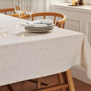 Premium-Jacquard-Tischdecke - weiß - Wolle -