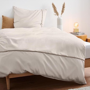 Premium-Satin-Bettwäsche - braun - 100% Baumwolle - - Maße: 155 x 220 cm
