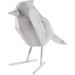 Present Time Bird Marble Deko-Statue - print white - 18,5x9x24 cm