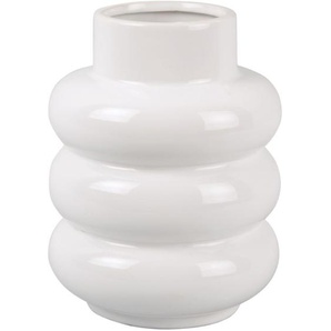 Present Time Bobbly Glazed Vase - weiß - Höhe 19,5 cm - Ø 15 cm