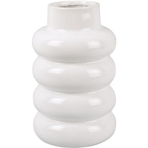 Present Time Bobbly Glazed Vase - weiß - Höhe 24 cm - Ø 15 cm