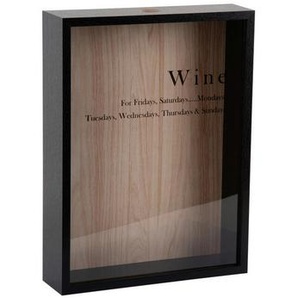 Present Time Dekodose, Schwarz, Glas, Holzwerkstoff, Holz, rechteckig, 30x40x8 cm, zum Stellen, Hängen, Ordnen & Aufbewahren, Dosen