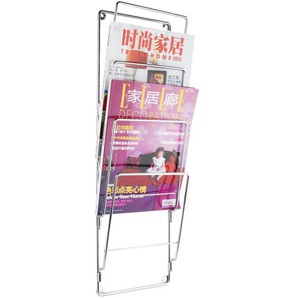 Present Time Magazin-Aufbewahrung - chrome steel wire - Höhe 60 cm - Breite 19 cm