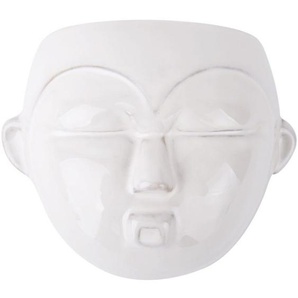 Present Time Mask round Pflanztopf - white - 18,1x14,5x7,8 cm