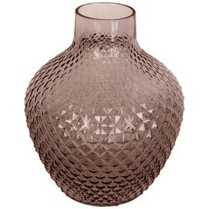 Present Time Vase, Braun, Glas, bauchig, 21x25x21 cm, Dekoration, Vasen, Glasvasen