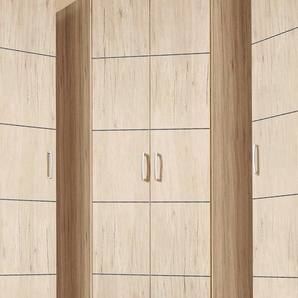 Eckkleiderschrank PRIESS Bilbao Schränke Gr. H/T: 193 cm x 54 cm, mit Aufleistungen, braun (struktureichefarben hell) Eckschränke Schränke
