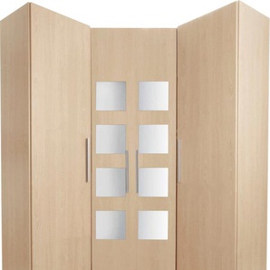 Eckkleiderschrank PRIESS Saragossa Schränke Gr. H: 193 cm, braun (struktureichefarben hell) Eckkleiderschrank Kleiderschrank Schranksystem Eckschränke Schränke